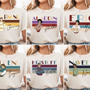 Disney Princes Shirt, Prince Aladdin Shirt, Custom Prince Trip Tee, Prince Eric Tee, Prince Eugene Tee, Prince Charming Tee, Prince Kristoff