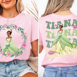 Camiseta de la Princesa Tiana de Disney, Camiseta de viaje a Disneyland de la Princesa Tiana, Camiseta de la Princesa Tiana y el Sapo, Camiseta de viaje para chicas Disney, Camiseta de viaje de la Princesa Tiana imagen 5