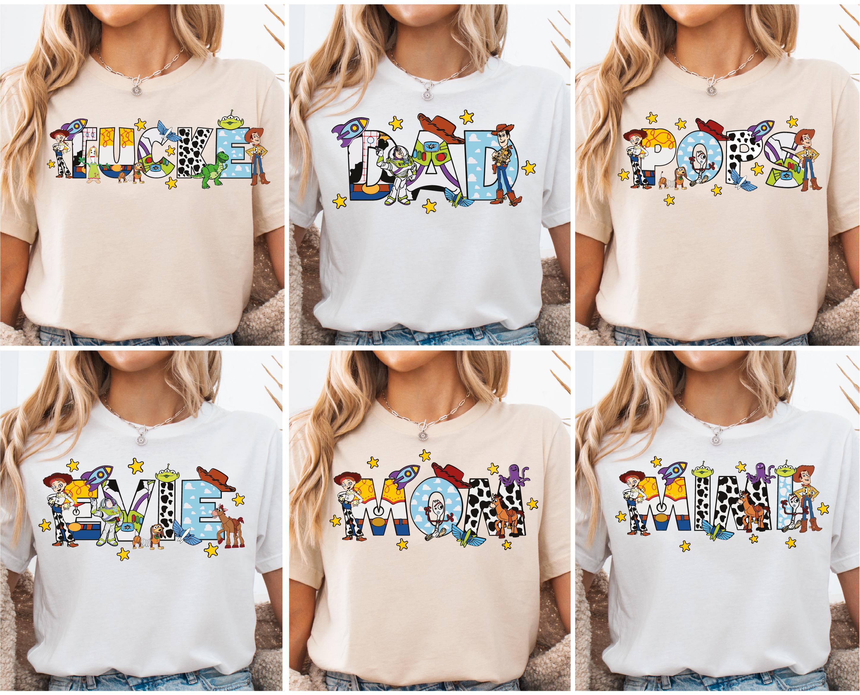 Toy Story vader Toy Story moeder, vader moeder Disney verjaardagsshirt, bijpassende familie Toy Story verjaardagsshirt, shirt vader moeder, shirt paar, shirt paar