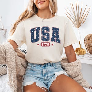 USA 1776 Shirt, Independence Day USA T-Shirt, 4th Of July Sweater, USA Flag Tee, Patriotic Gift Tee, Red White Blue Shirt