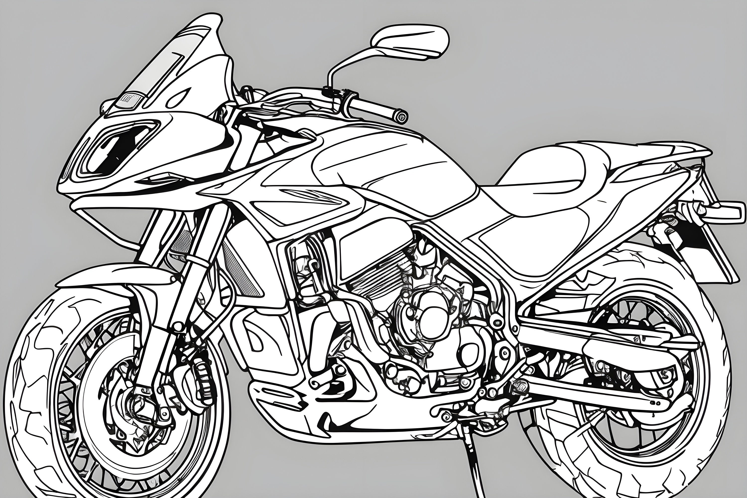 Motorbike Coloring Page - Etsy