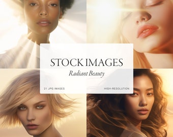 Radiant Beauty Stock Images: AI Fashion Editorial (21 JPG)