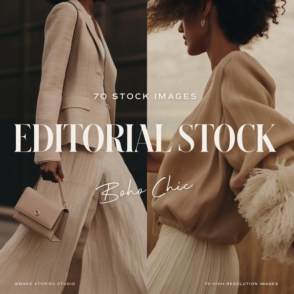 Editorial Faceless AI Stock Images Bundle / Streetstyle Couture Looks / Boho Chic /  Instagram Branding Marketing Advertising Digital Design