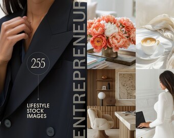 255 Chic Business Stock Photos: Home Office, Floral (Digital Download)