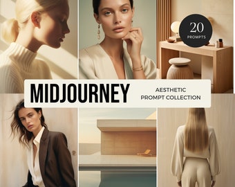 20 Aesthetic Midjourney Prompts - Fashion, Editorial, Interior Design, Architecture, Portraits, Beauty, Product Photography, Jewelry