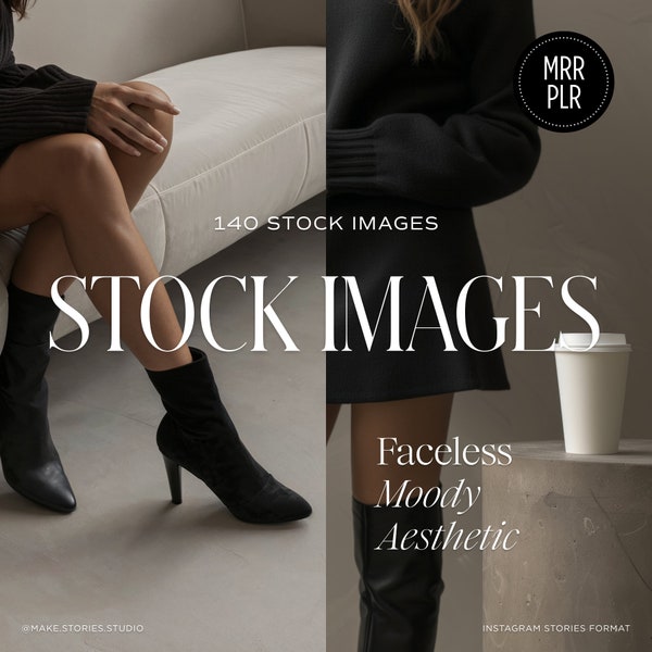 140 immagini stock di marketing senza volto con licenza MRR+PLR – Estetica lunatica di lusso minimalista di Instagram – Moda, stile di vita, viaggi e altro ancora