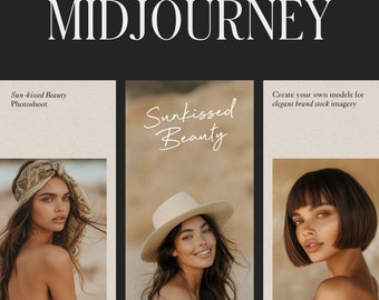 Midjourney AI Promptbook Sun-Kissed Beauty Photoshoot/High-Quality Photography AI Prompts for Branding, Design, Instagram, Advertising V6.0