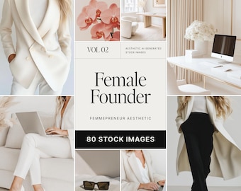 Female Entrepreneur Stock Photo Collection | Neutral Branding, AI Images