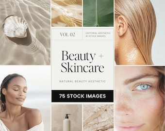 Natural Beauty Stock Photos: Skincare, Wellness, Branding (75 JPEG Images)