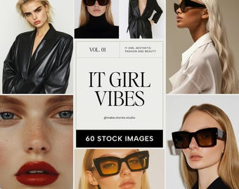It Girl Stock Photos | 60 Fashion Portrait AI Images (Digital Download)