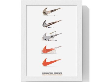 Nike Logo "Evolution" Vertical Framed Poster