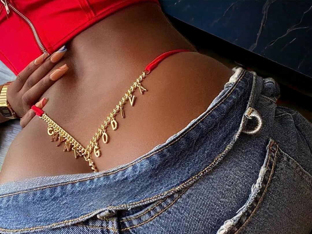 Custom Thong Chain G Strings Custom Name Belly Chain Etsy