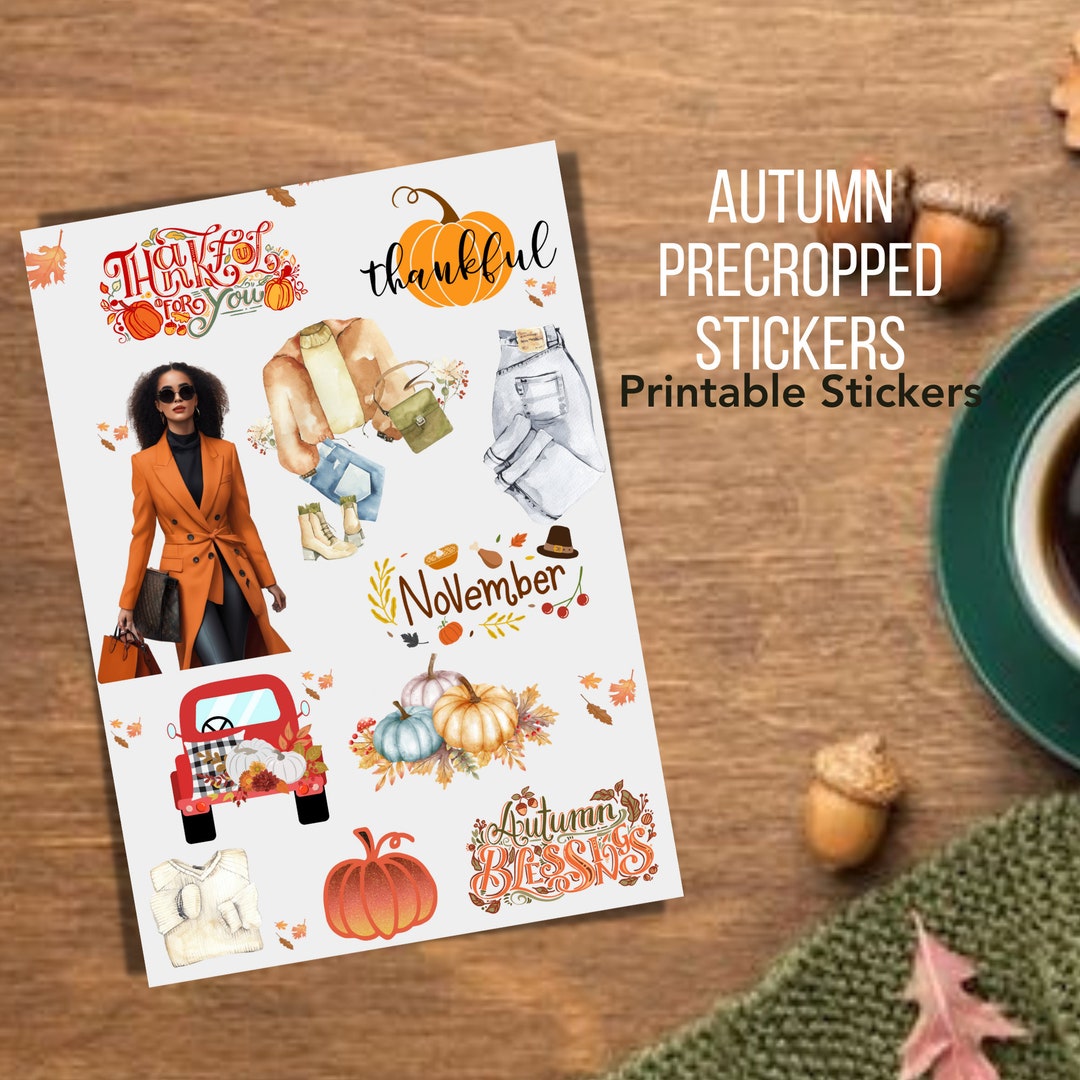 Autumn Svg Cute Character Goodnotes Stickers Planner Etsy
