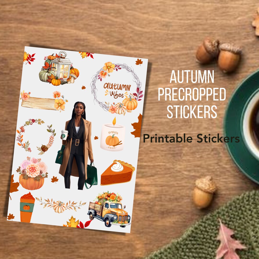 Autumn Svg Cute Character Goodnotes Stickers Planner Etsy