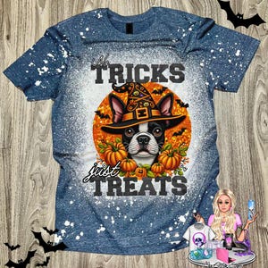 Spooky Boston Terrier Sublimation Tee for Dog Lover, Boston Terrier Halloween Shirt, Dog Mom Halloween Shirt, Halloween Boston Terrier Shirt