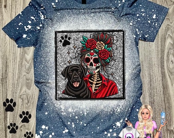 Black Lab Halloween Shirt: Spooky Skeleton Dog Tee