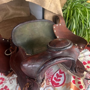 WESTERN SADDLE 12.5” Child Size Green Seat Simco