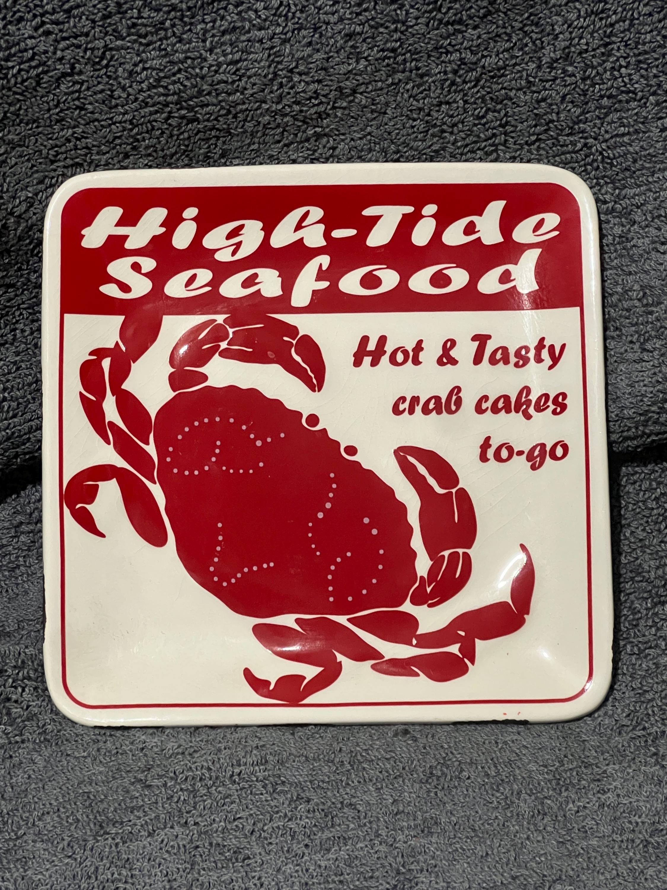 食器    Crab plate Certified International Beach House Crab Blue Melamine Dinner