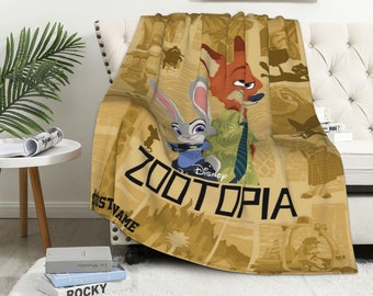 Zootopia Blanket Throw Blanket Warm Soft Blanket for Dormitory Living Room Bedroom Sofa Halloween Kids Adults Gifts