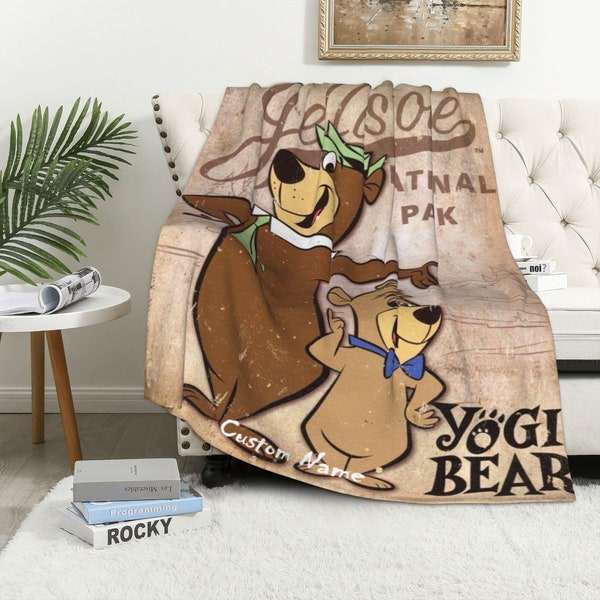 Yogi Bear Blanket Throw Blanket Warm Soft Blanket for Dormitory Living Room Bedroom Sofa Halloween Kids Adults Gifts