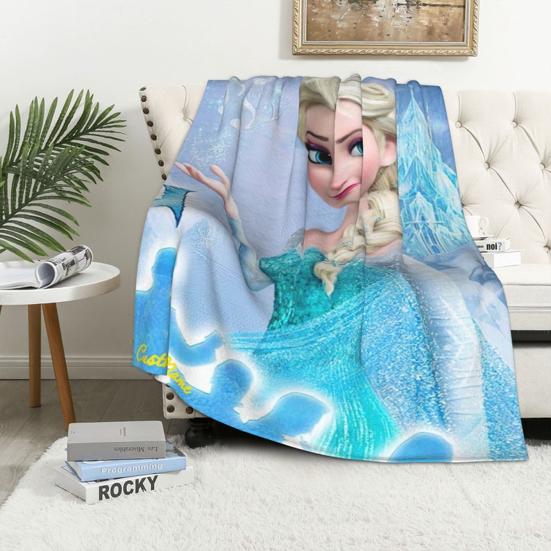 Frozen Elsa Blanket Throw Blanket Warm Soft Blanket for Dormitory