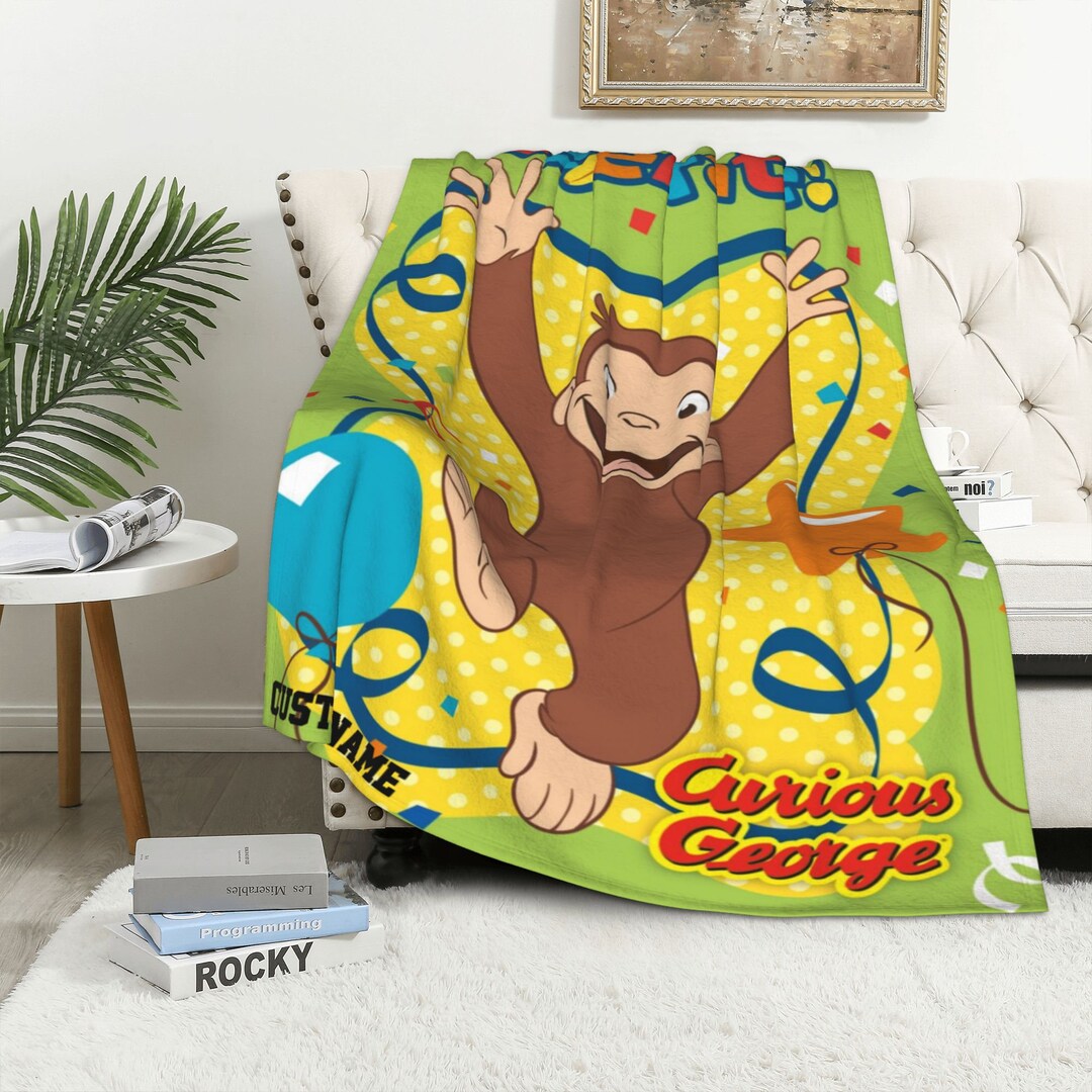 Curious Monkey Blanket Throw Blanket Warm Soft Blanket Etsy