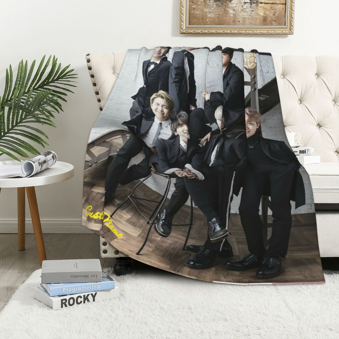 BTS Blanket Throw Blanket Warm Soft Blanket for Dormitory Living Room