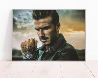 David Beckham English Football Poster - Soccer Legend Print, Wall Art, Game Room Decor