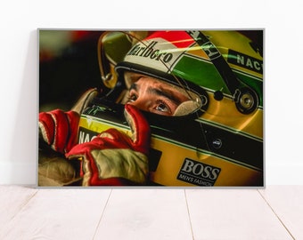 Ayrton Senna F1 Print: Racing Legend Canvas or Poster