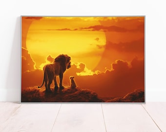 Lion King Sunset Canvas Print: Kids Room Wall Art