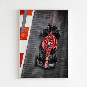 Charles Leclerc Ferrari F1 Poster: Formula 1 Racing Wall Art