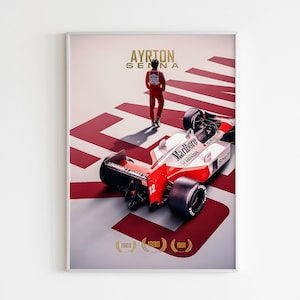 Ayrton Senna Poster Print or Canvas, Formula 1 Gift, Wall Art, Racing Legend, McLaren
