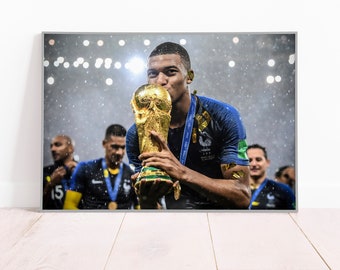 Kylian Mbappe Poster: France Football Star, Soccer Wall Art