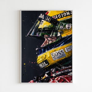 Ayrton Senna, F1 Canvas or Paper Poster Print, Oil Painting Style, Formula 1 Racing Art, Wall Art, Home Decor