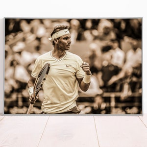 Rafael Nadal Wall Art, Póster o lienzo impreso, Rey Rafa, Leyenda del tenis, Decoración del hogar del tenis, Idea de regalo
