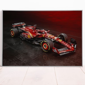 Poster Ferrari SF-24, stampa su tela o carta, decorazione per la casa, arte murale, regalo per il fidanzato