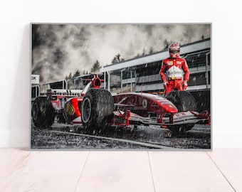 Michael Schumacher Ferrari F1 Canvas Print: Racing Legend Wall Art