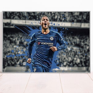 Eden Hazard Art Print - Soccer Star Poster or Canvas, Wall Art, Room Decor, Father Gift