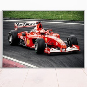 Michael Schumacher, Canvas or Poster Print, Ferrari F1, Wall Art, Home Decor