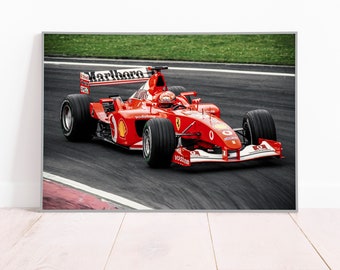 Michael Schumacher, Canvas or Poster Print, Ferrari F1, Wall Art, Home Decor