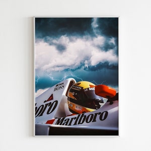 Ayrton Senna McLaren F1 Poster: Vintage Motorsport Wall Art