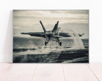 F/A-18 Hornet Poster - Canvas or Paper Print - McDonnell Douglas, Military Wall Art, Fighter Jet Poster