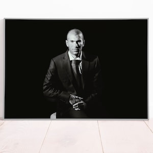 Zinedine Zidane &quot;Zizou&quot; Print: French Football Legend Art