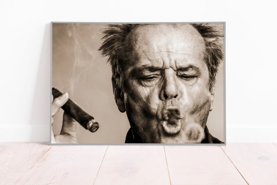 classic icon cigarette Jack Nicholson Smoking Cigar Canvas or Poster Print Art - Classic Hollywood  Icon Poster
