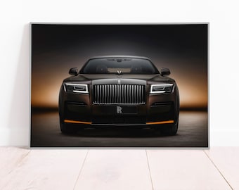 Rolls-Royce Ghost Poster, Black Badge, Canvas or Paper Print, Wall Art, Car Home Decor