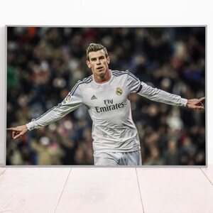 Gareth Bale Soccer Poster, Paper or Canvas Print, Football Legend, Wall Art, Home Decor