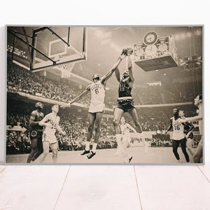 Bill Russell vs Wilt Chamberlain: 1965 Boston Garden NBA Poster or Canvas