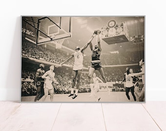 Bill Russell vs Wilt Chamberlain: 1965 Boston Garden NBA Poster or Canvas