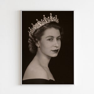 Retrato, póster o lienzo de la reina Isabel II, La Familia Real, Su Majestad la Reina, Gran Bretaña