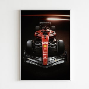 Ferrari F1 Poster, Canvas or Premium Matte Paper Print, Charles Leclerc, #16, Wall Art, Room Decor, F1 Gift Idea